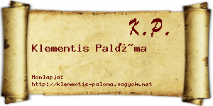 Klementis Palóma névjegykártya